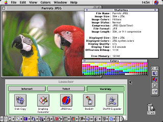 Macintosh System 7 skjermbilde med JPEGview